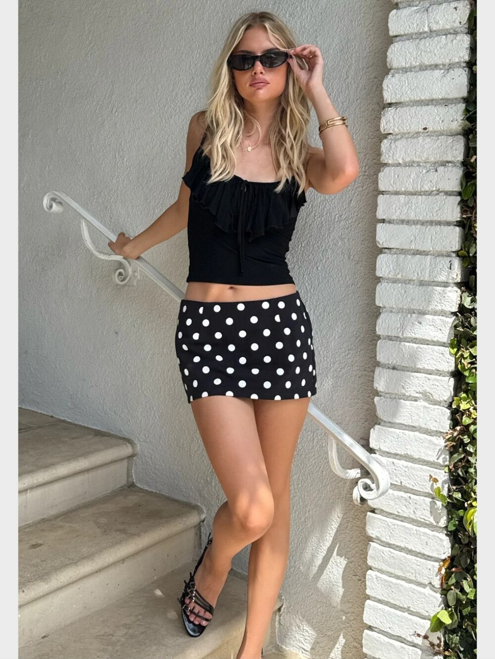 Edikted Noreen Polka Dot Mini Skort- XL